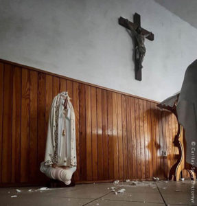 Imagen Nuestra Señora de Fátima vandalizada
